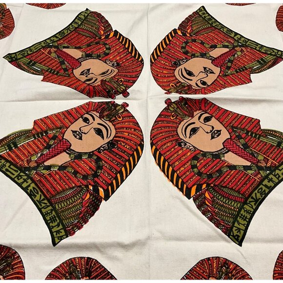 Egyptian Revival Tablecloth King Tut Pharaoh Ankh Rectangular 50" x 45" - Picture 2 of 5